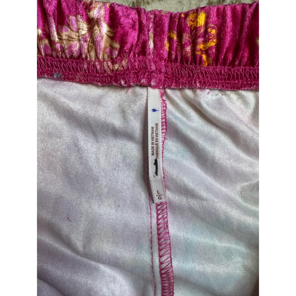Free People Pink Floral Velvet Flare Pants Large - Picture 7 of 8